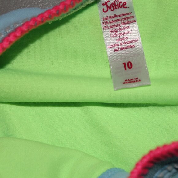 Blue 2 Pcs Justice Bikini Swimsuit Size 10 New - Picture 2 of 3